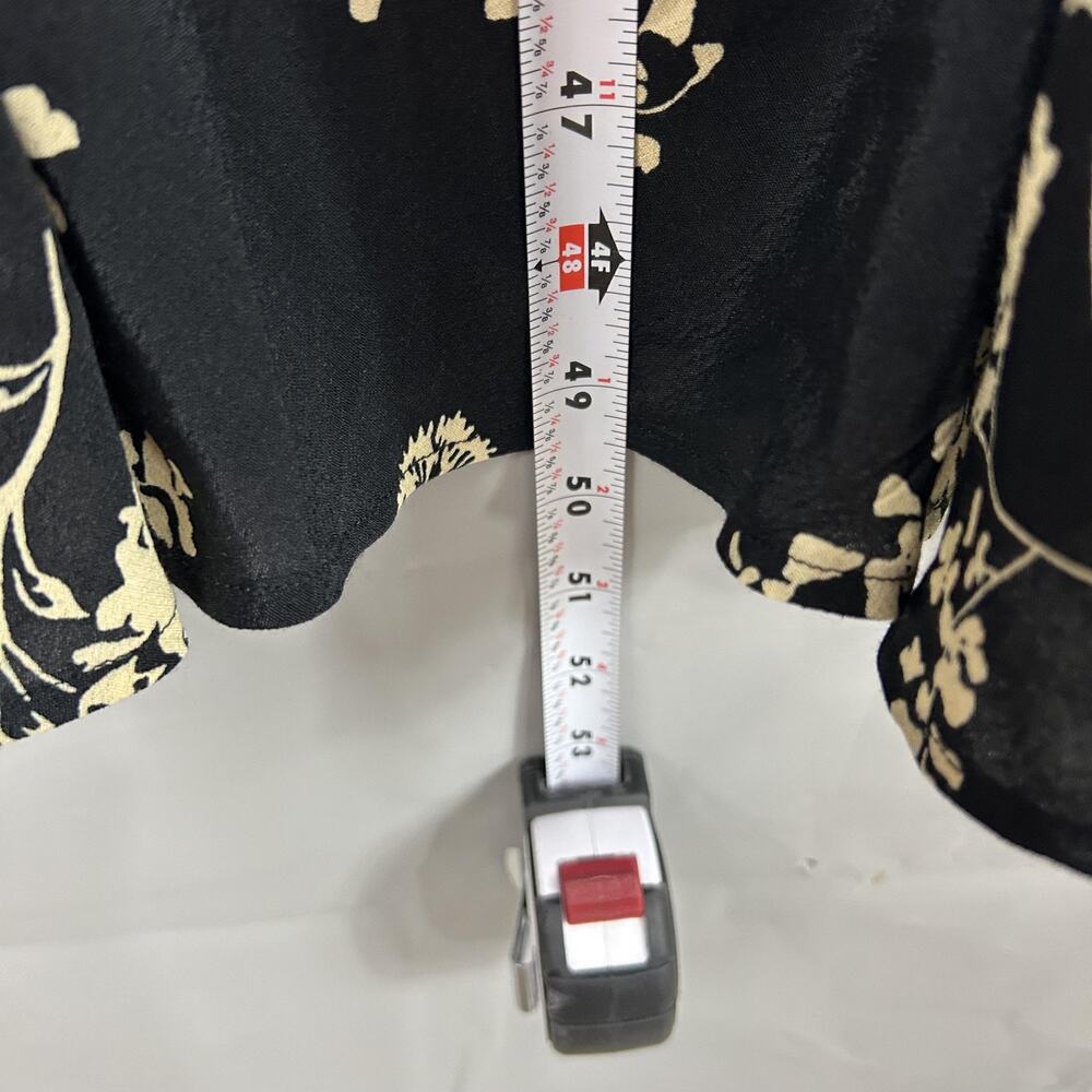 Ba&sh Dress 3 Floral Wrap Maxi Black V Neck 3/4 Sleeve Boho Chic Feminine Party - Picture 9 of 9